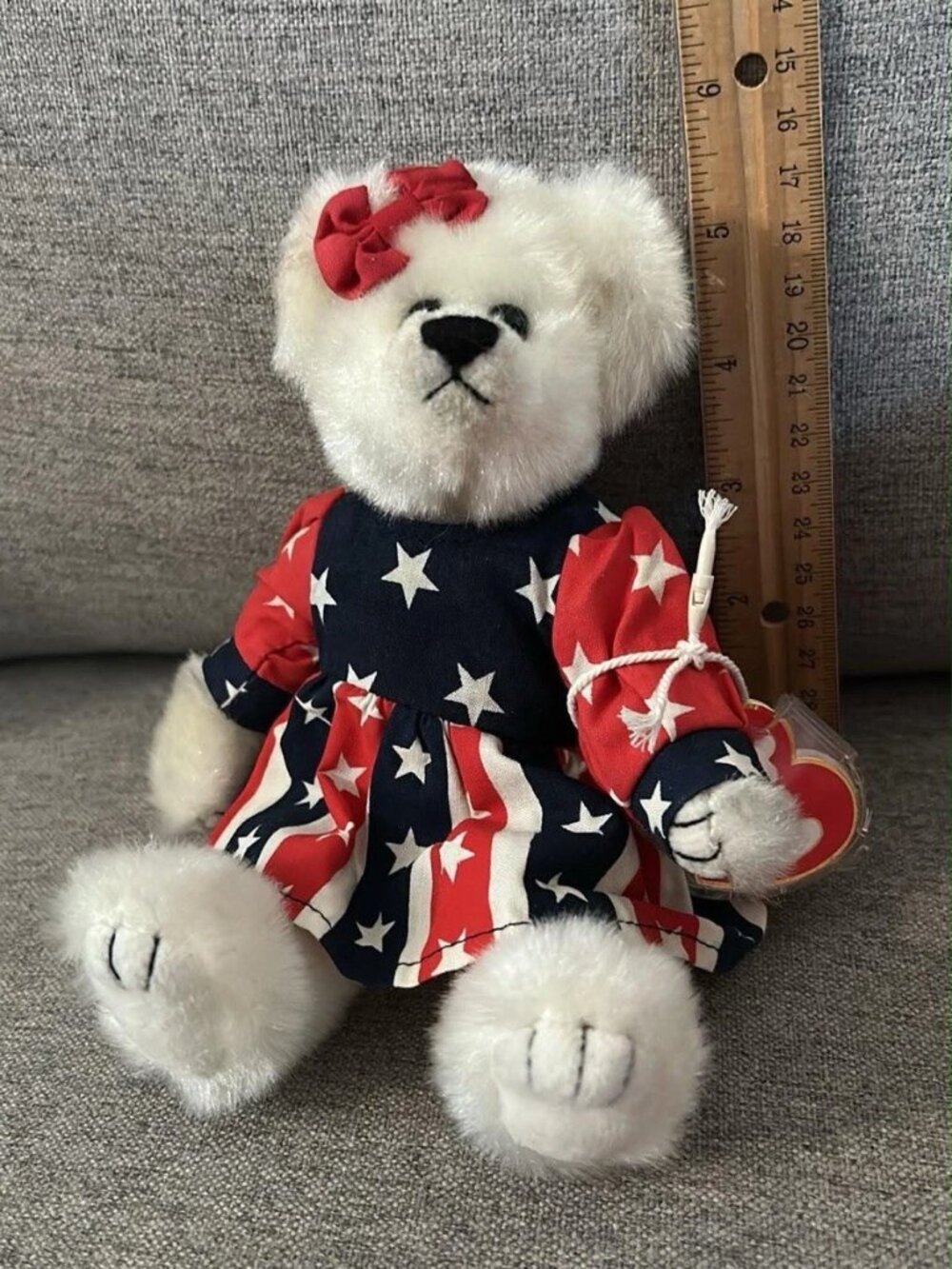 TY Beanie Baby Franny Bear 4th of July Americana * Retired c1993